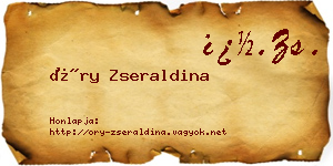 Őry Zseraldina névjegykártya